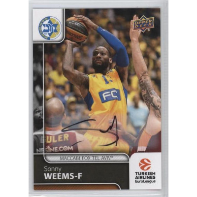Коллекционная карточка 2016-17 Euroleague Autograph SONNY WEEMS (Maccabi Fox Tel Aviv)
