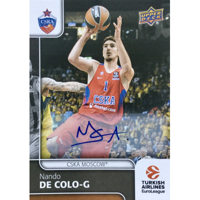 Коллекционная карточка 2016-17 Euroleague Autograph NANDO DE COLO (CSKA Moscow)