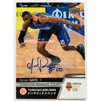 Коллекционная карточка 2015-16 Euroleague Autograph ROMAIN SATO (Valencia Basket Club)