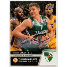 Коллекционная карточка 2015-16 Euroleague Autograph ARTURAS GUDAITIS (Zalgiris Kaunas)