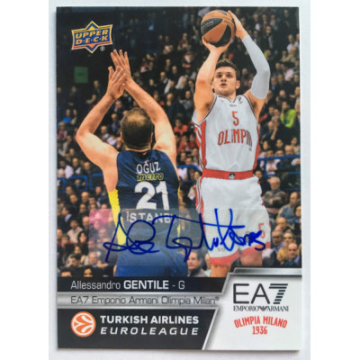 Коллекционная карточка 2015-16 Euroleague Autograph ALLESSANDRO GENTILE (EA7 Olimpia Milan)