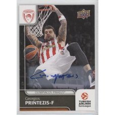 Коллекционная карточка 2016-17 Euroleague Autograph GEORGIOS PRINTEZIS (Olympiacos Piraeus)