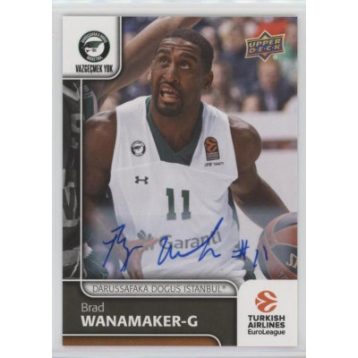 Коллекционная карточка 2016-17 Euroleague Autograph BRAD WANAMAKER (Darussafaka Istanbul)