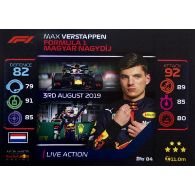 МАКС ФЕРСТАППЕН (Ред Булл) 2020 Topps Formula 1 Turbo Attax #84