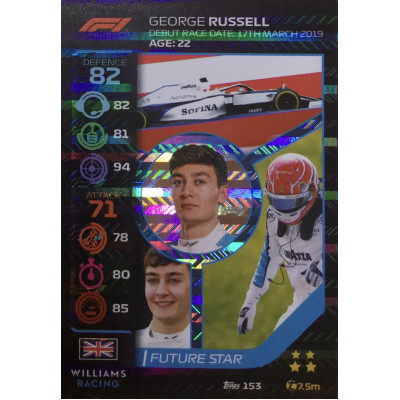 ДЖОРДЖ РАССЕЛЛ (Уильямс) 2020 Topps Formula 1 Turbo Attax #153