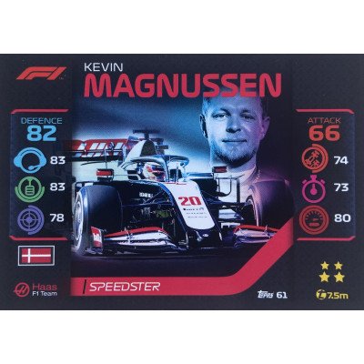 КЕВИН МАГНУССЕН (Хаас) 2020 Topps Formula 1 Turbo Attax #61