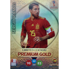 СЕРХИО РАМОС (Испания) Panini Adrenalyn XL FIFA World Cup 2018. Limited Edition Premium Gold.