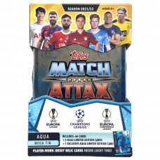 Бокс карточек Topps Match Attax Лига Чемпионов 2021/22 Aqua Mega Tin 