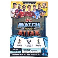 Бокс карточек Topps Match Attax Лига Чемпионов 2021/22 Aqua Mega Tin 