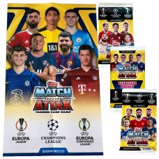 Игровое поле + 3 пакетика карточек и каталог Topps Match Attax Лига Чемпионов 2021-22