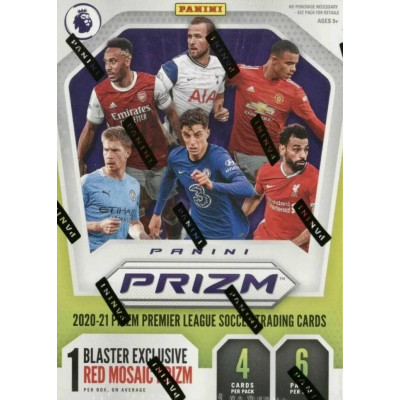 1 блок (6 пакетиков) по коллекции PANINI Английская Премьер Лига 2020-2021. Prizm. BLASTER BOX