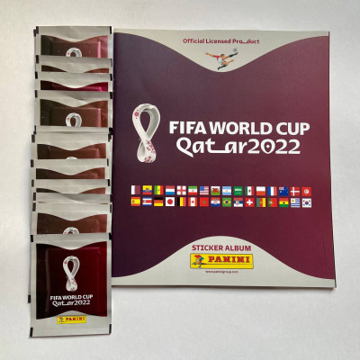 Альбом + 15 пакетиков с наклейками Panini Qatar 2022  Чемпионат Мира по футболу