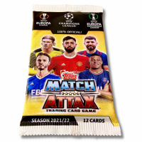 Пакетик 2021-22 Topps Match Attax Лига Чемпионов УЕФА (12 карточек в каждом пакетике)