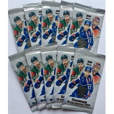 10 пакетиков (по 5 карточек в каждом) по коллекции хоккейных карточек КХЛ 2018/19
